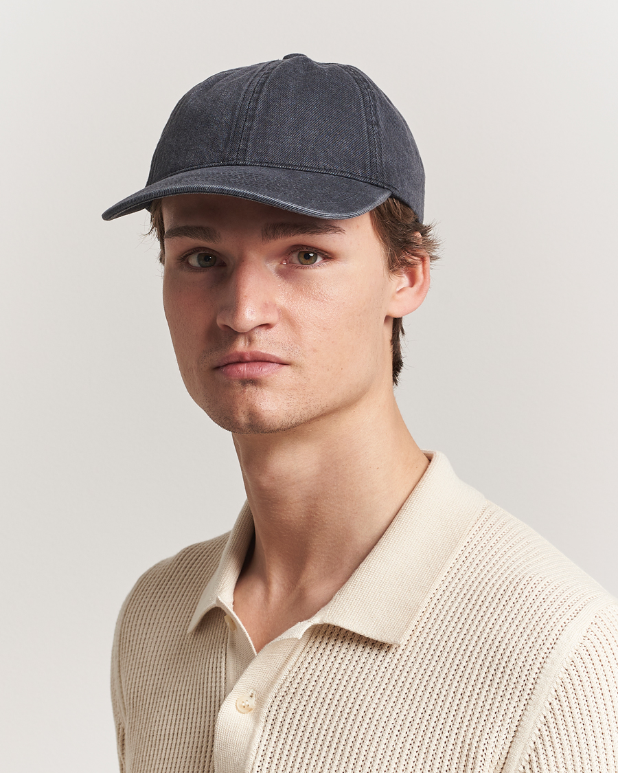Herre | Varsity Headwear Washed Denim Baseball Cap Black | Varsity Headwear | Washed Denim Baseball Cap Black