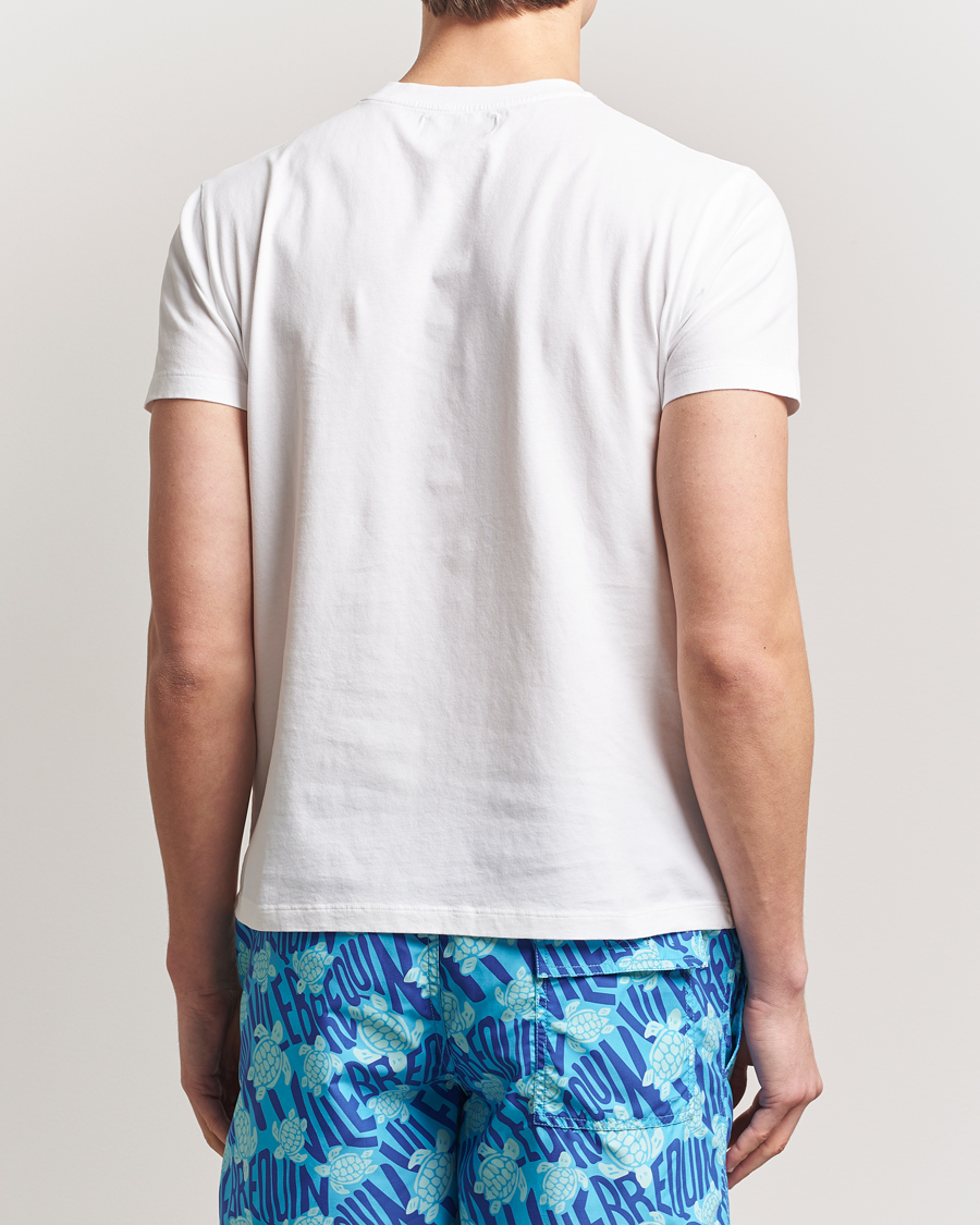 Herre | T-Shirts | Vilebrequin | Turtle Embroidery Crew Neck T-Shirt Blanc