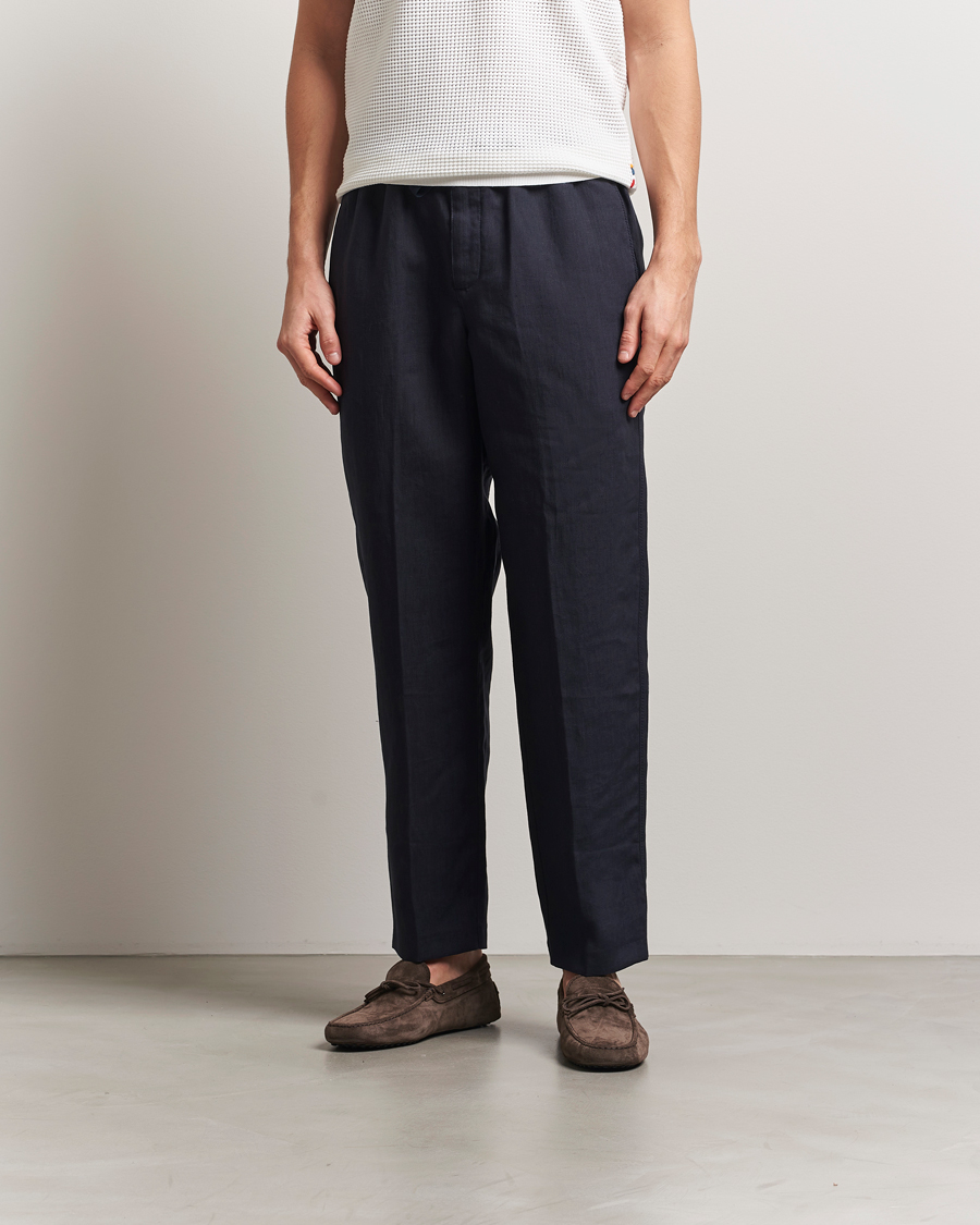 Herre | Bukser | Orlebar Brown | Alex Linen Trousers Night Iris