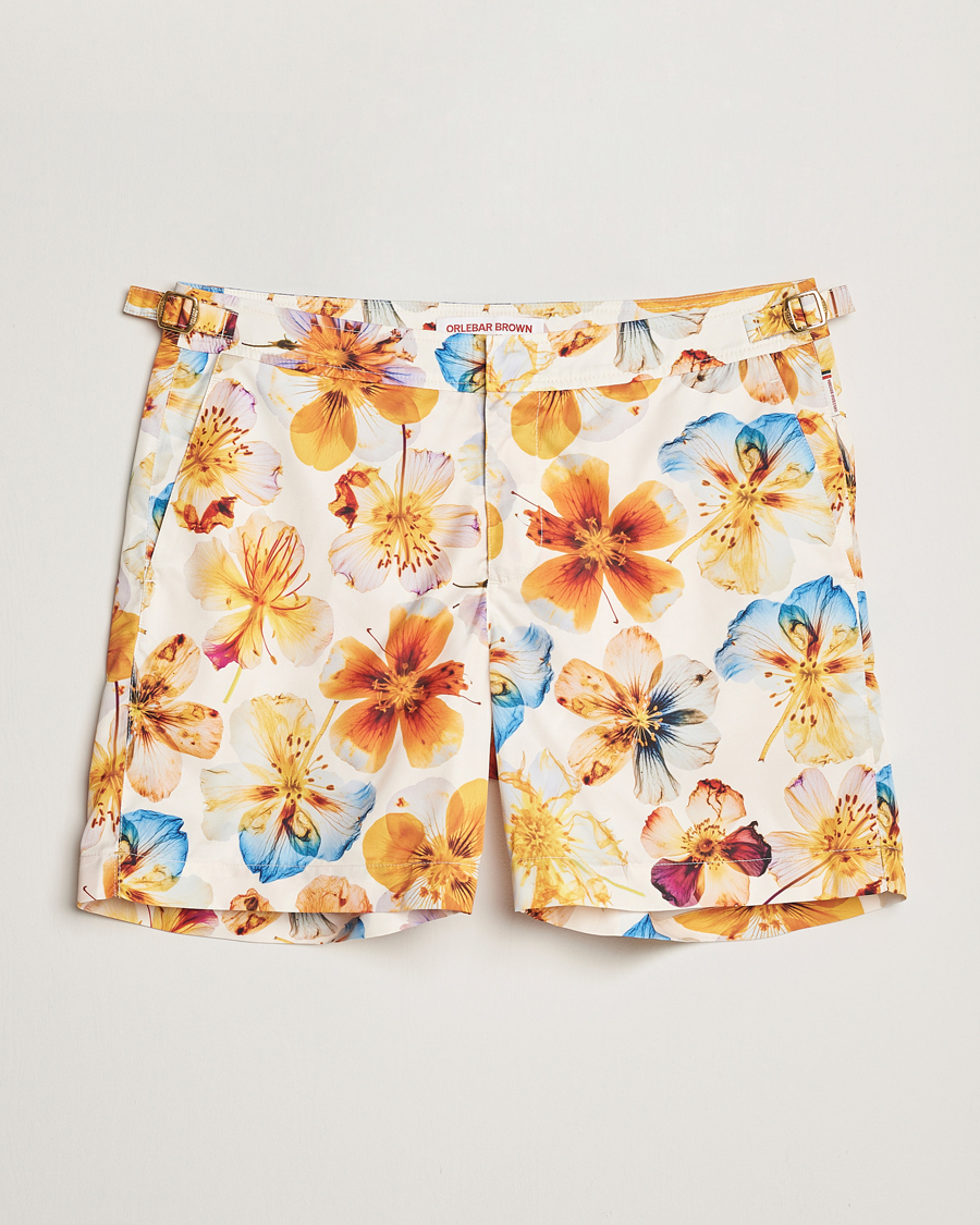 Herre | Badeshorts | Orlebar Brown | Bulldog Oshibana Printed Swimshorts White Sand