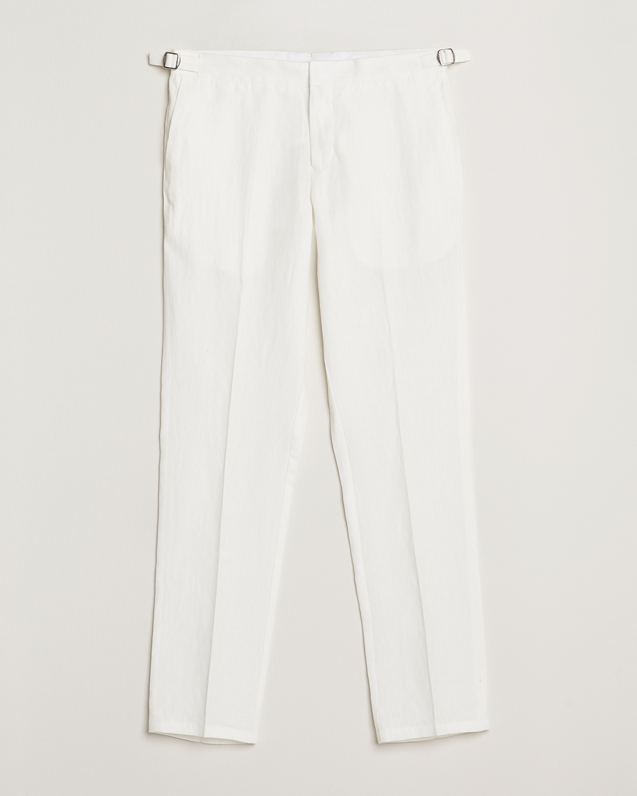Herre | Bukser | Orlebar Brown | Griffon Italian Linen Trousers White Sand