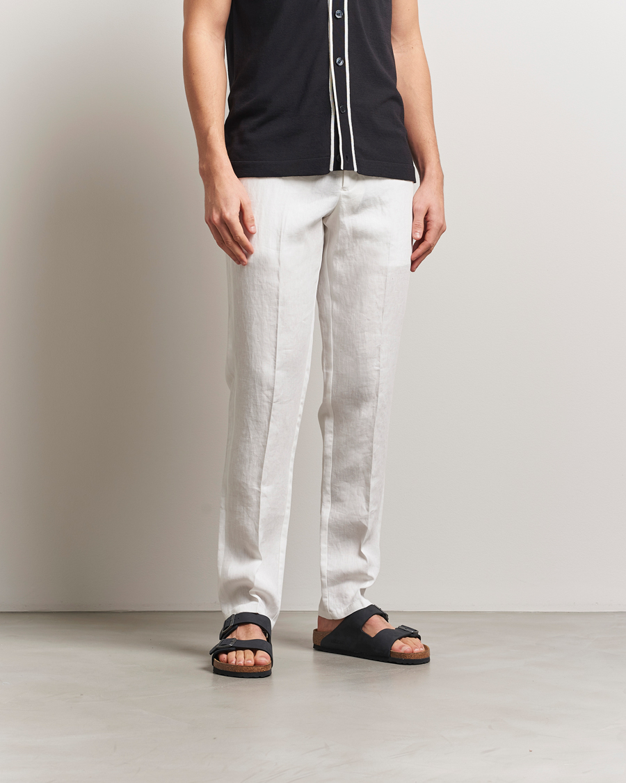Herre | Bukser | Orlebar Brown | Griffon Italian Linen Trousers White Sand