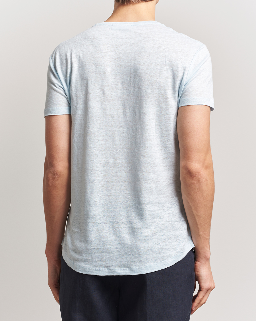Herre | T-Shirts | Orlebar Brown | OB Linen T-Shirt Springwater Blue