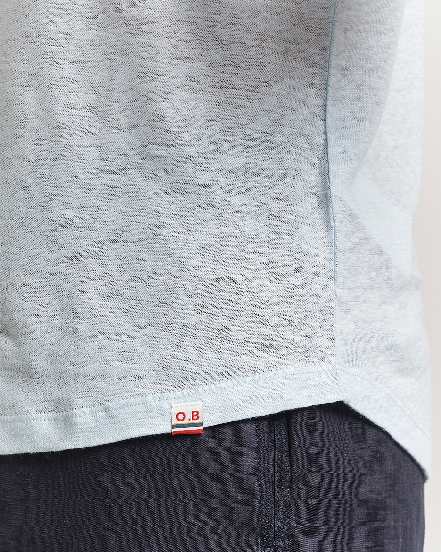Herre | T-Shirts | Orlebar Brown | OB Linen T-Shirt Springwater Blue