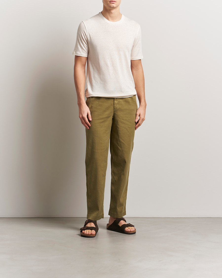 Herre | Bukser | Orlebar Brown | Alex Garment Dyed Linen Pants Agave Green
