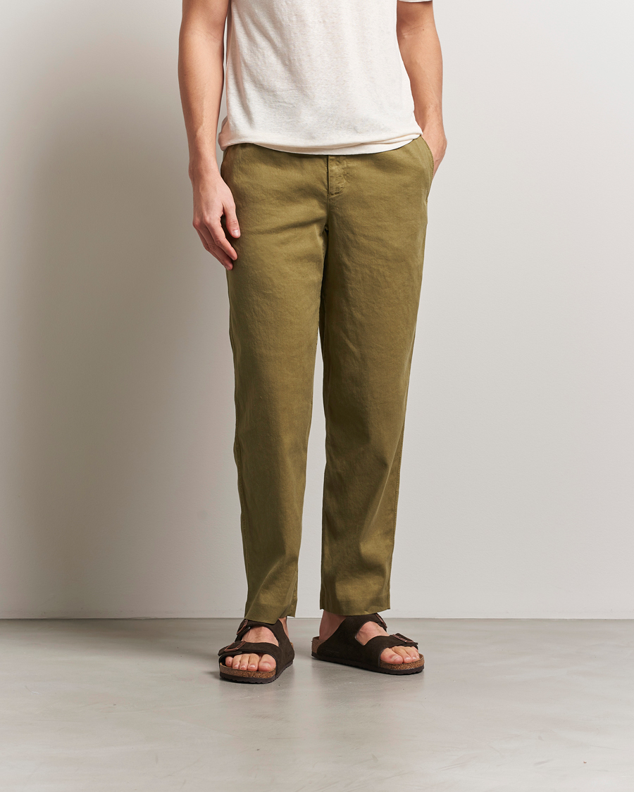 Herre | Bukser | Orlebar Brown | Alex Garment Dyed Linen Pants Agave Green