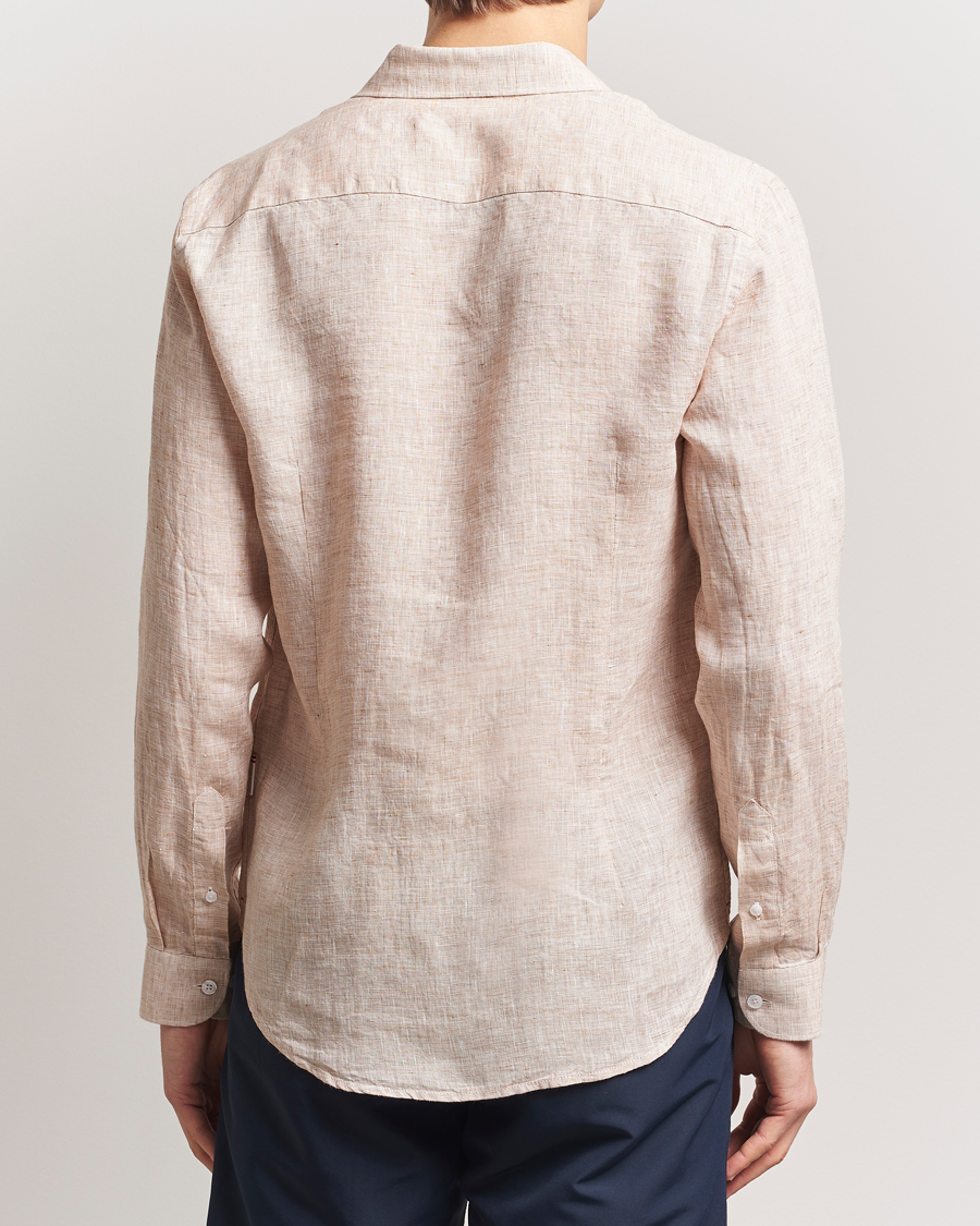 Herre | Skjorter | Orlebar Brown | Giles Long Sleeve Linen Shirt Pink Sand/White