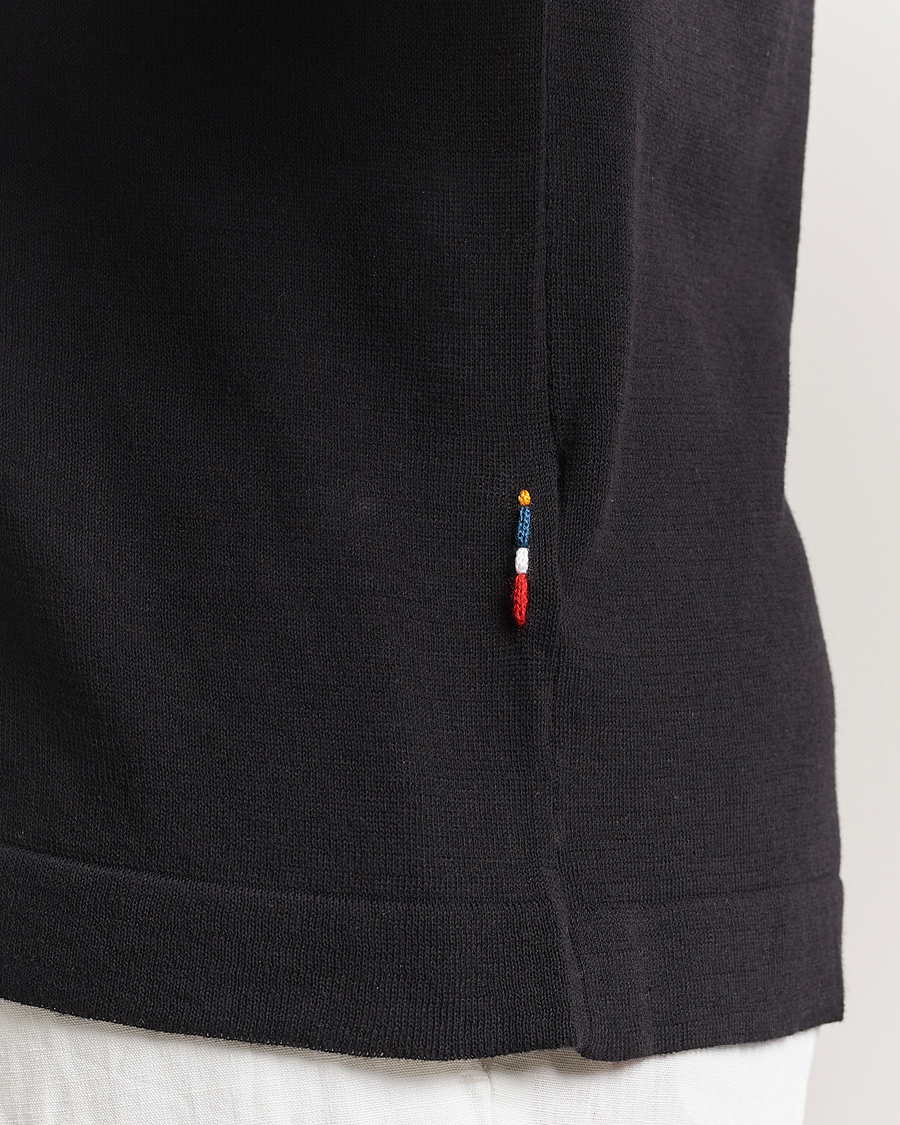 Herre | Skjorter | Orlebar Brown | Keeling Silk/Cotton Knitted Shirt Black/White Sand