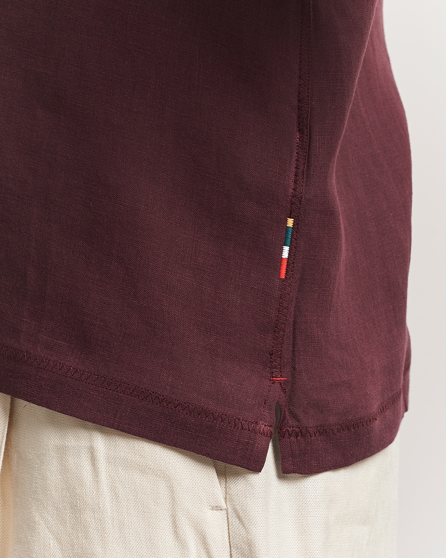 Herre | Skjorter | Orlebar Brown | Maitan II Short Sleeve Linen Shirt Damson