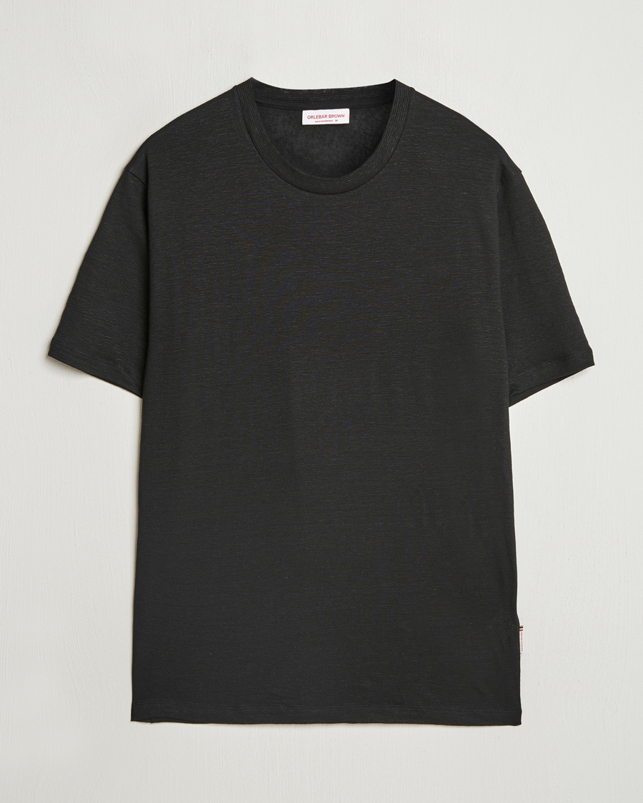 Herre | T-Shirts | Orlebar Brown | Standard Linen T-Shirt Black