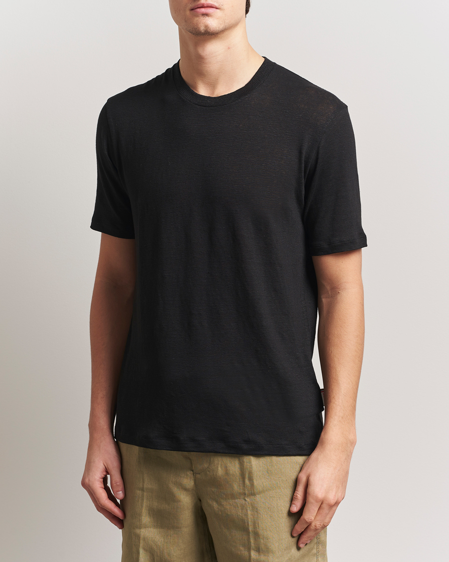 Herre | T-Shirts | Orlebar Brown | Standard Linen T-Shirt Black