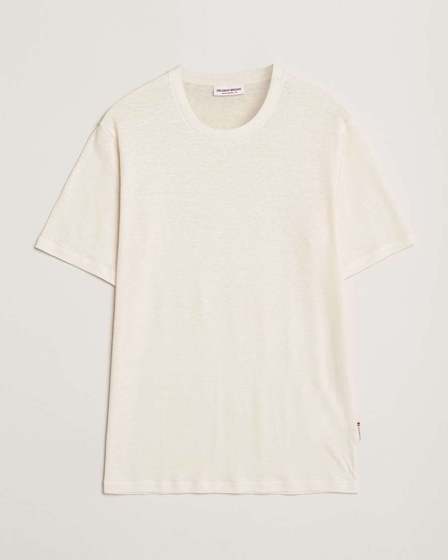 Herre | T-Shirts | Orlebar Brown | Standard Linen T-Shirt Latte