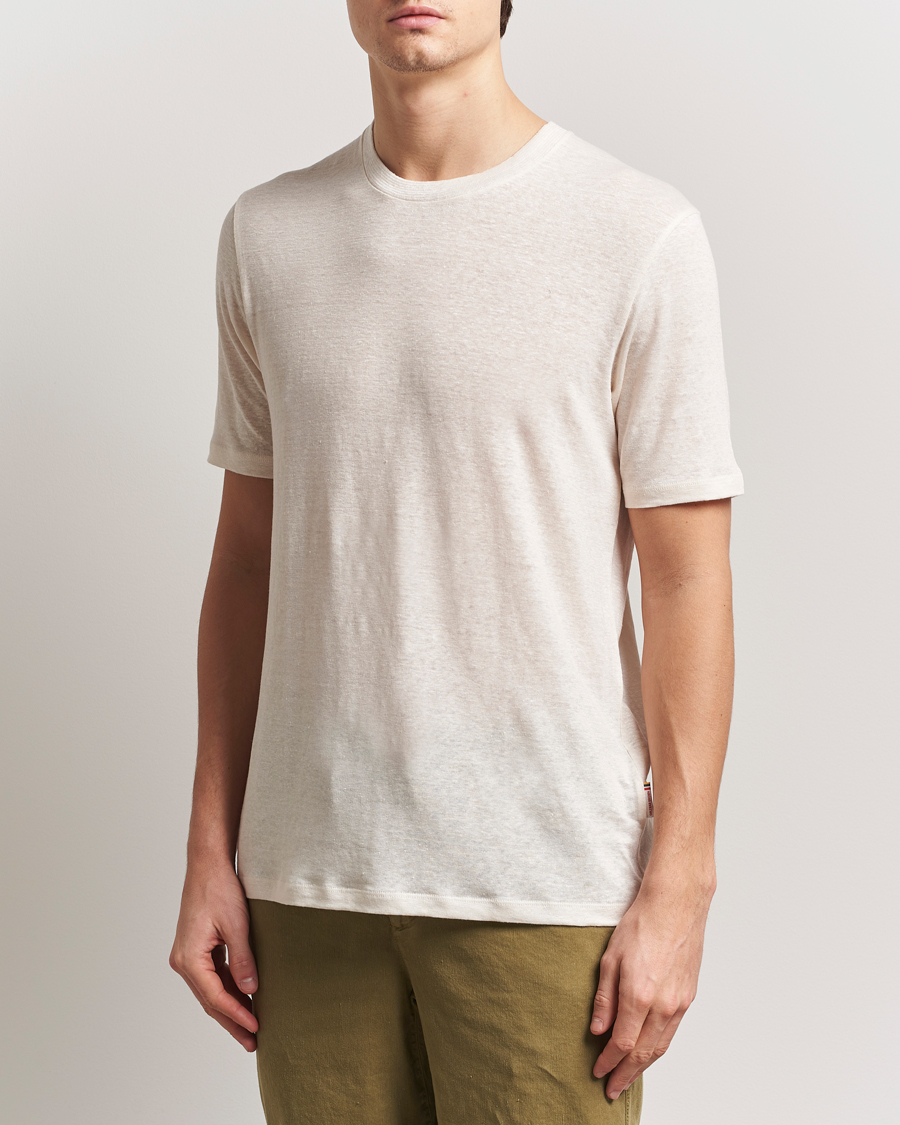 Herre | T-Shirts | Orlebar Brown | Standard Linen T-Shirt Latte