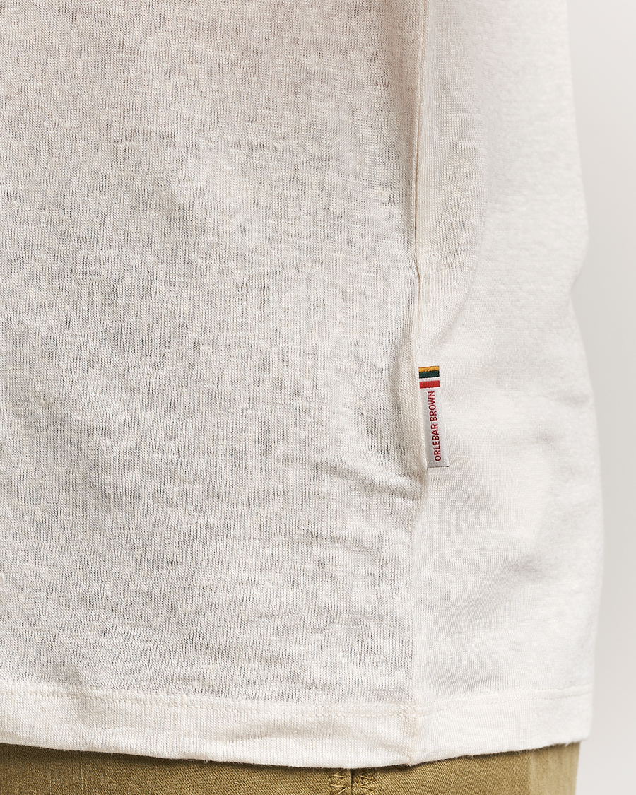 Herre | T-Shirts | Orlebar Brown | Standard Linen T-Shirt Latte