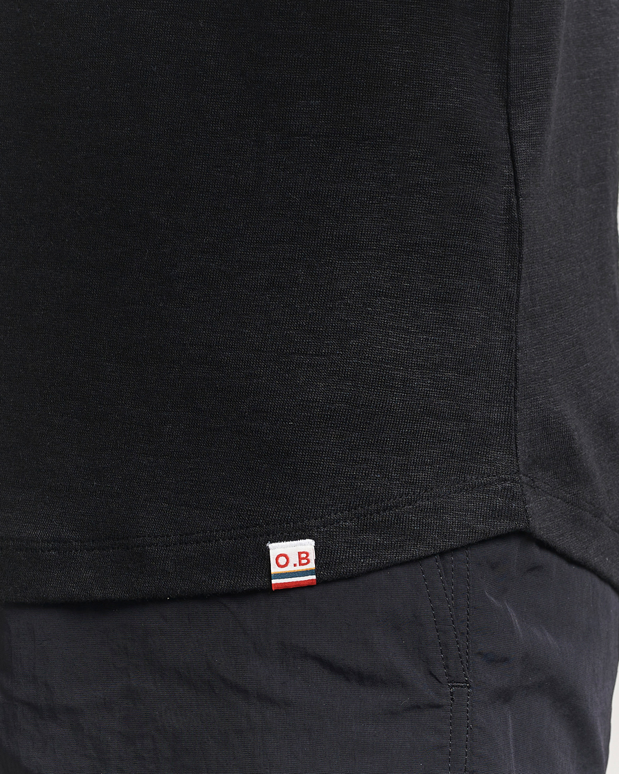 Herre | T-Shirts | Orlebar Brown | Linen T-Shirt Black