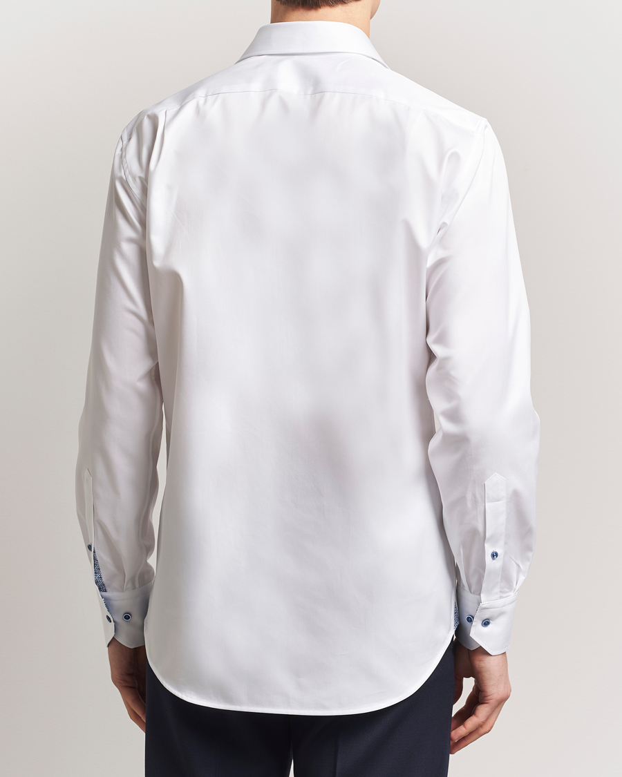 Herre | Skjorter | Stenströms | Fitted Body Contrast Cotton Twill Shirt White