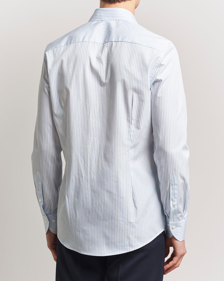 Herre | Skjorter | Stenströms | Slimline Striped Poplin Shirt White/Blue