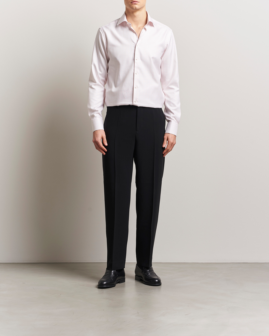 Herre | Skjorter | Stenströms | Fitted Body Checked Shirt Pink