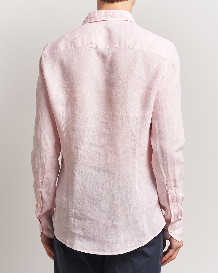 Herre | Skjorter | Stenströms | Slimline Cut Away Linen Shirt Soft Pink