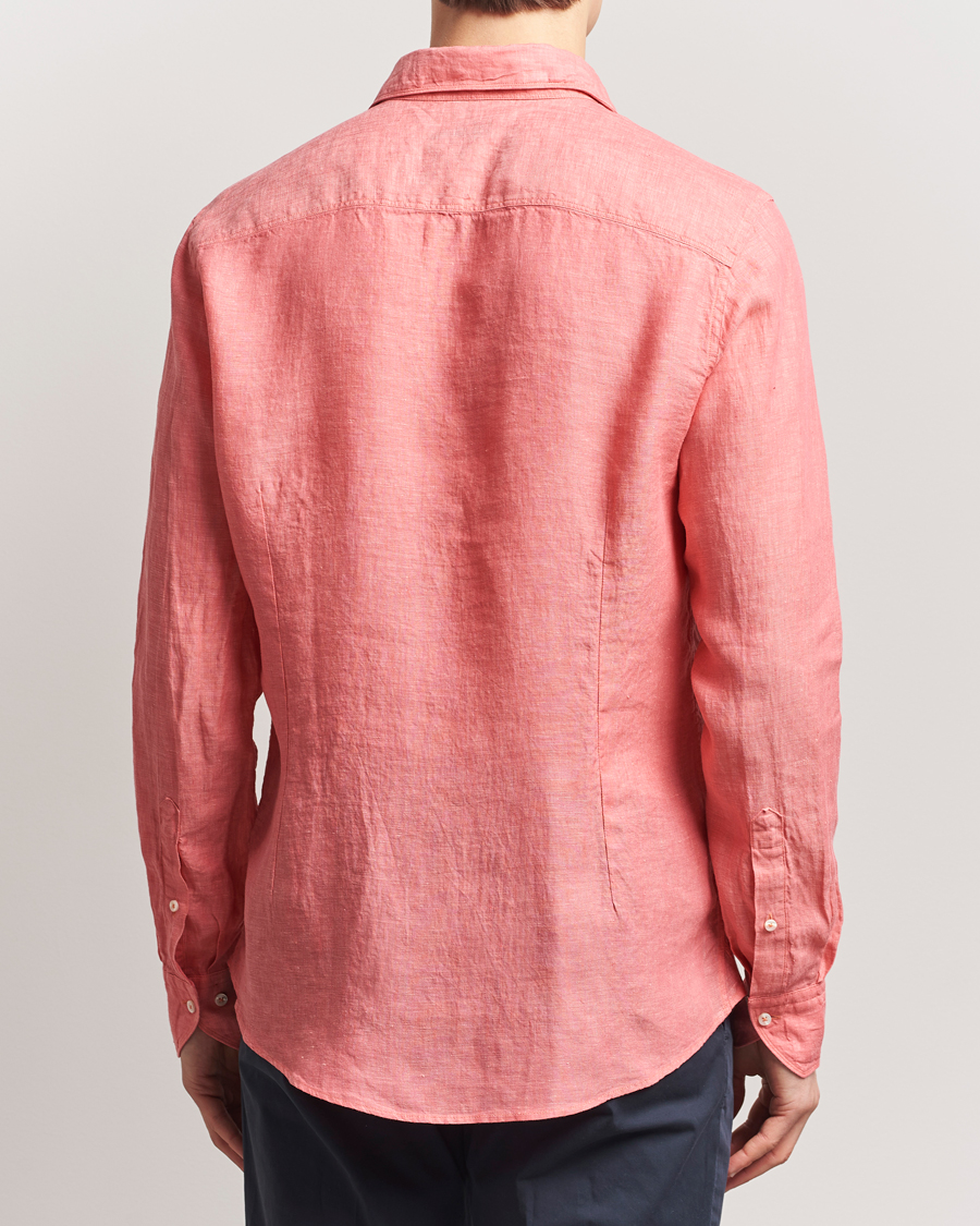 Herre | Skjorter | Stenströms | Slimline Cut Away Linen Shirt Rasberry