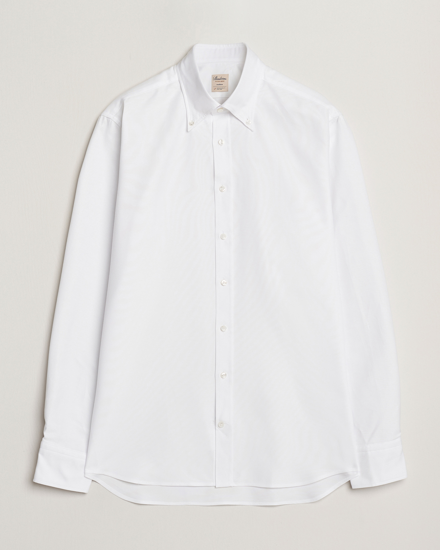 Herre | Skjorter | Stenströms | Fitted Body Heavy Oxford Shirt White