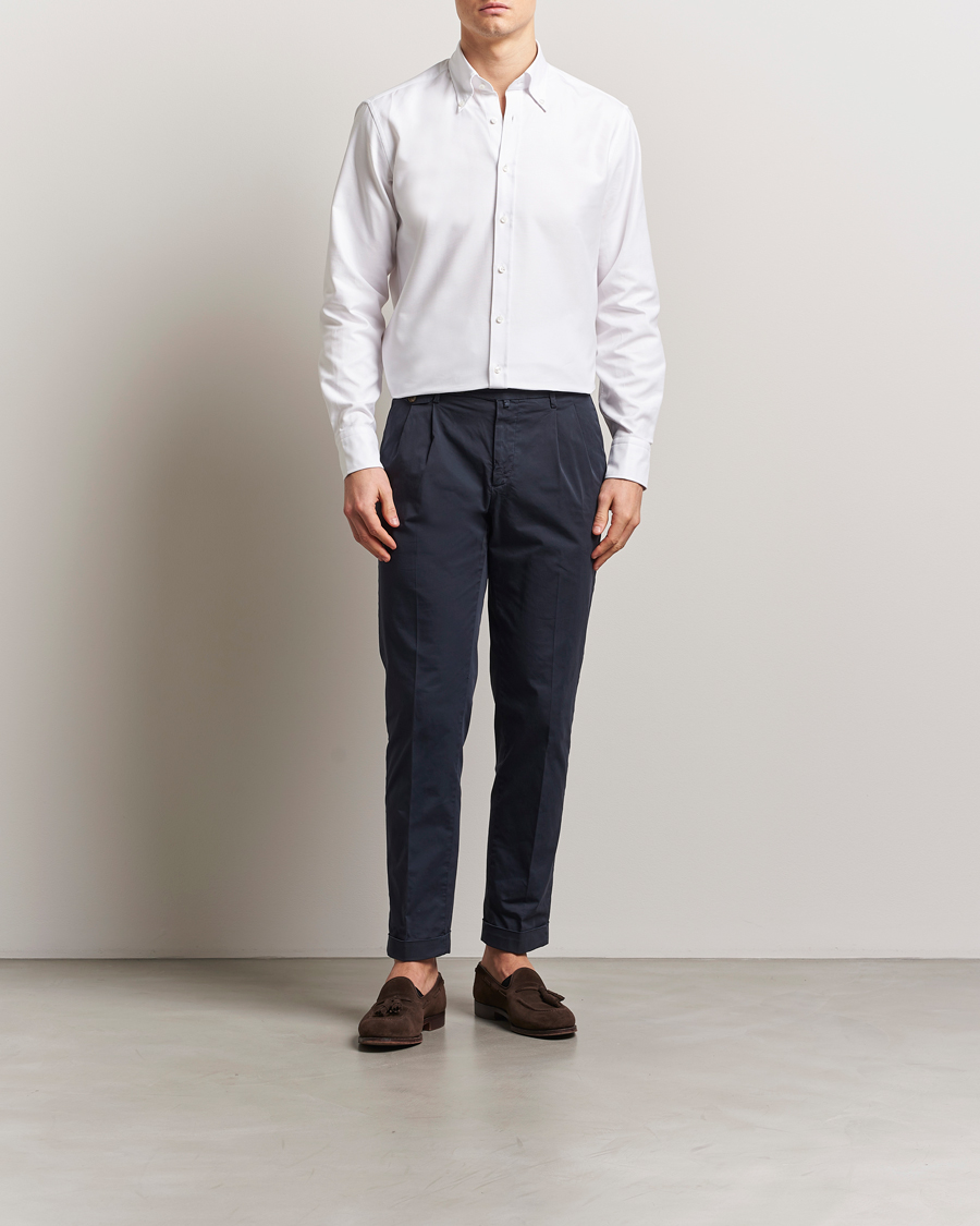 Herre | Skjorter | Stenströms | Fitted Body Heavy Oxford Shirt White