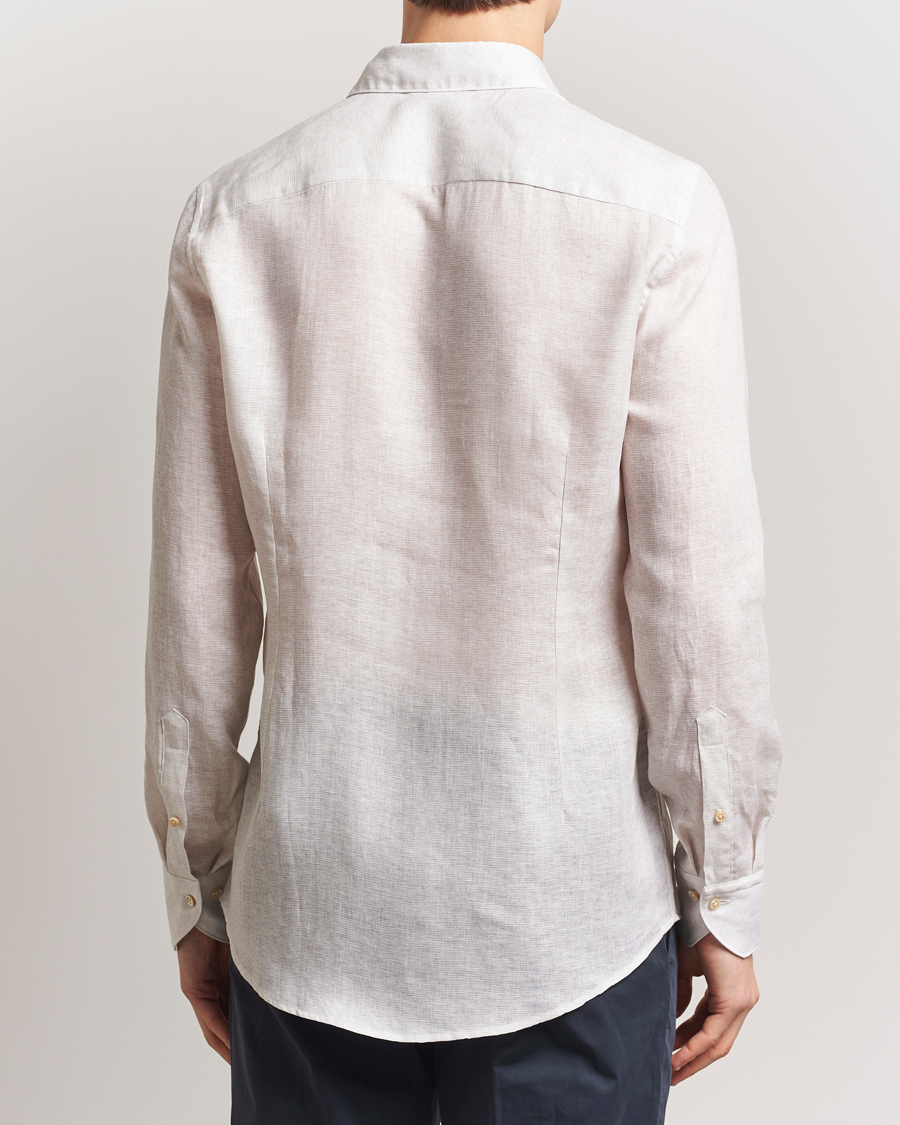 Herre | Skjorter | Stenströms | Slimline Linen/Lycell Shirt Light Grey