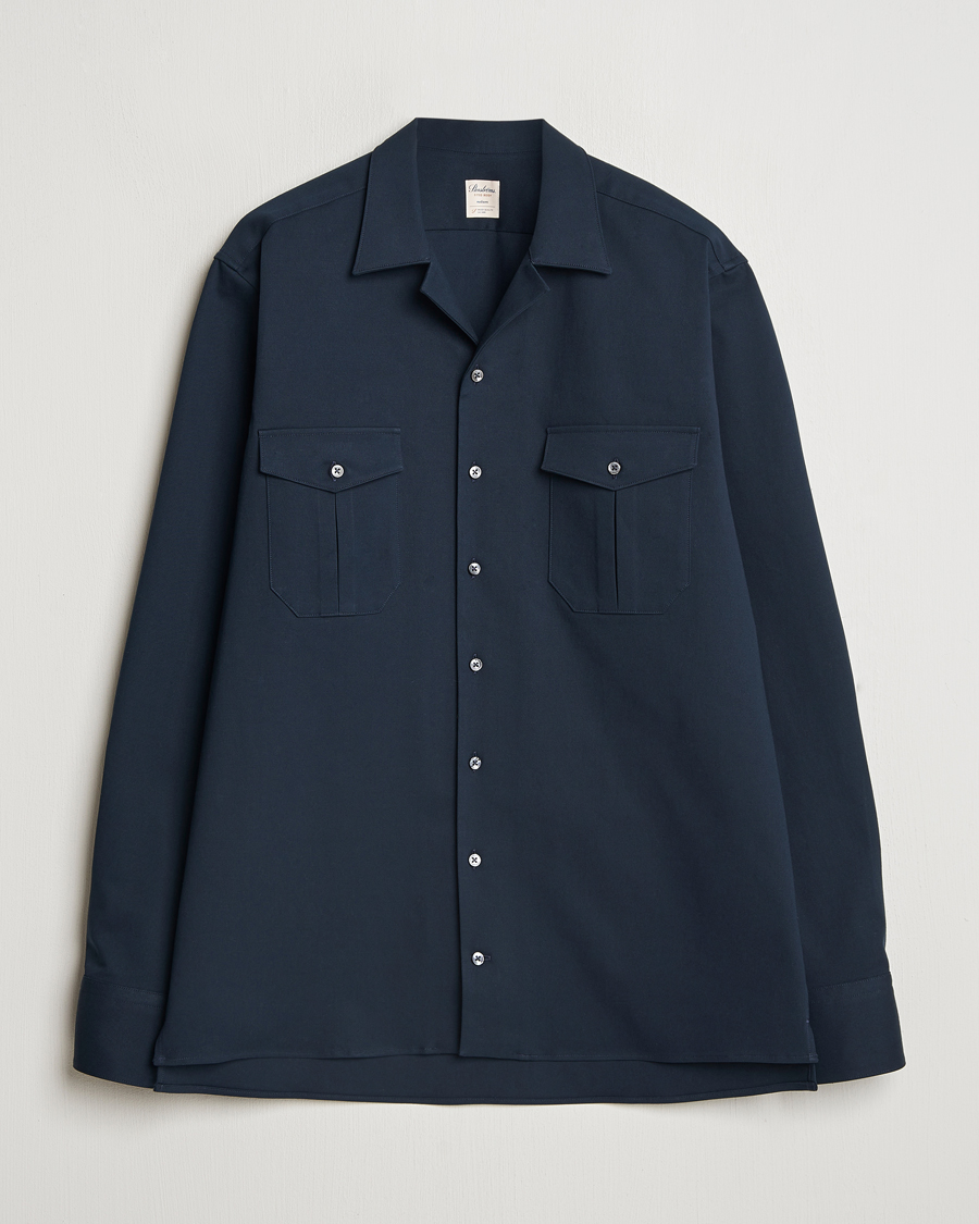 Herre | Skjorter | Stenströms | Cotton Stretch Overshirt Navy