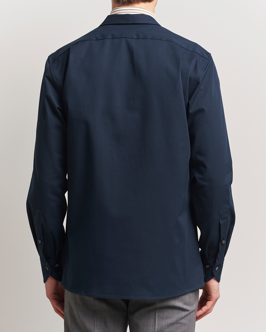 Herre | Skjorter | Stenströms | Cotton Stretch Overshirt Navy