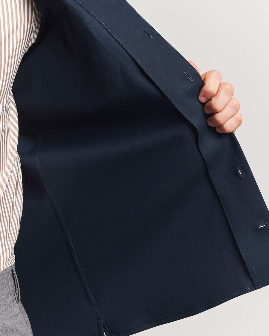 Herre | Skjorter | Stenströms | Cotton Stretch Overshirt Navy