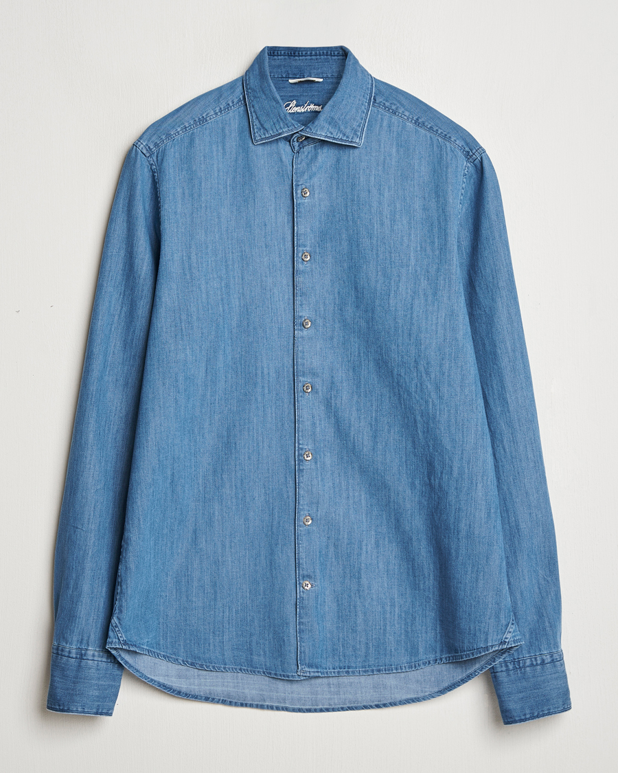 Herre | Skjorter | Stenströms | Slimline Denim Shirt Blue