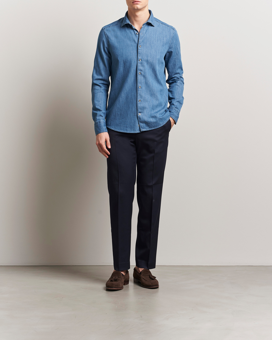 Herre | Skjorter | Stenströms | Slimline Denim Shirt Blue