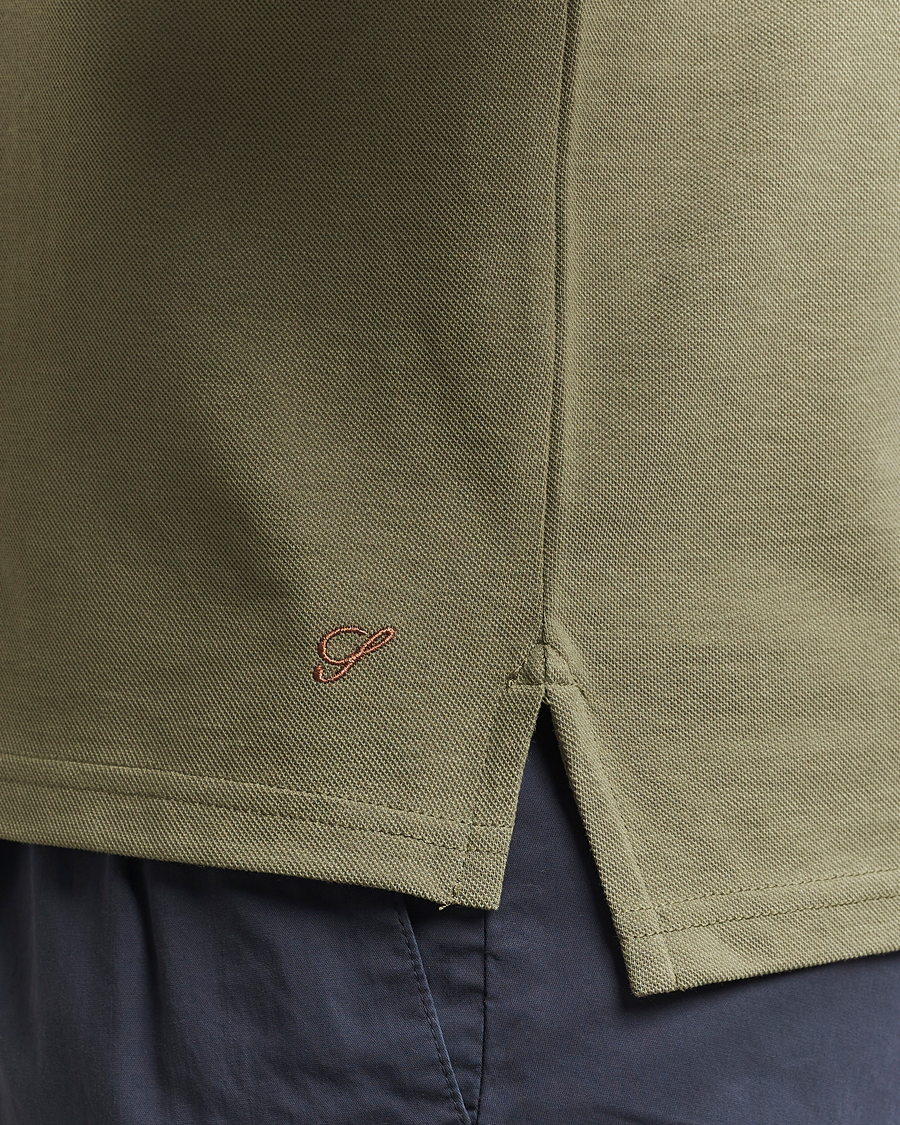 Herre | Pikéer | Stenströms | Organic Cotton Piquet Polo Shirt Olive