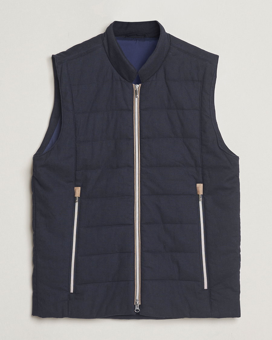 Herre | Jakker | Stenströms | Linen/Alcantar Vest Navy