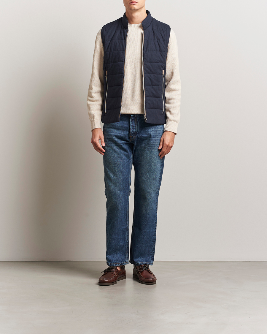 Herre | Jakker | Stenströms | Linen/Alcantar Vest Navy