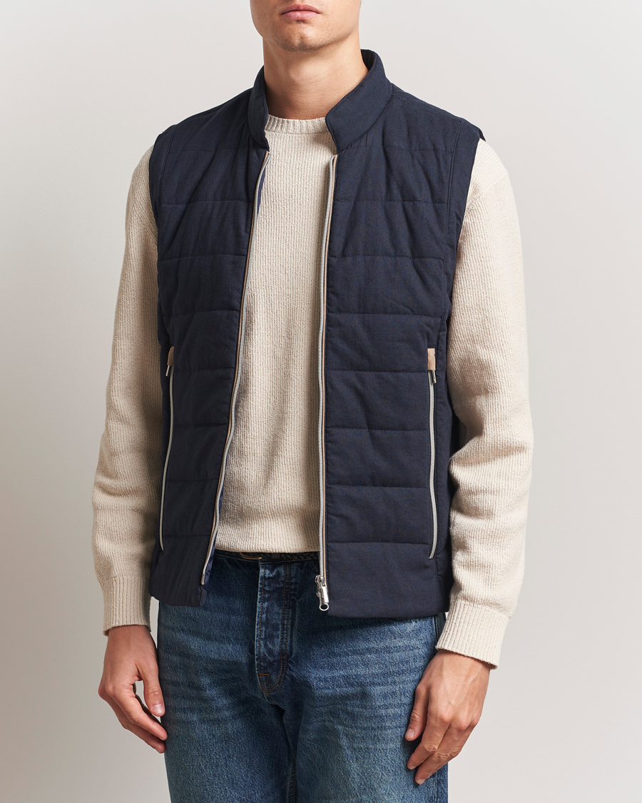 Herre | Jakker | Stenströms | Linen/Alcantar Vest Navy