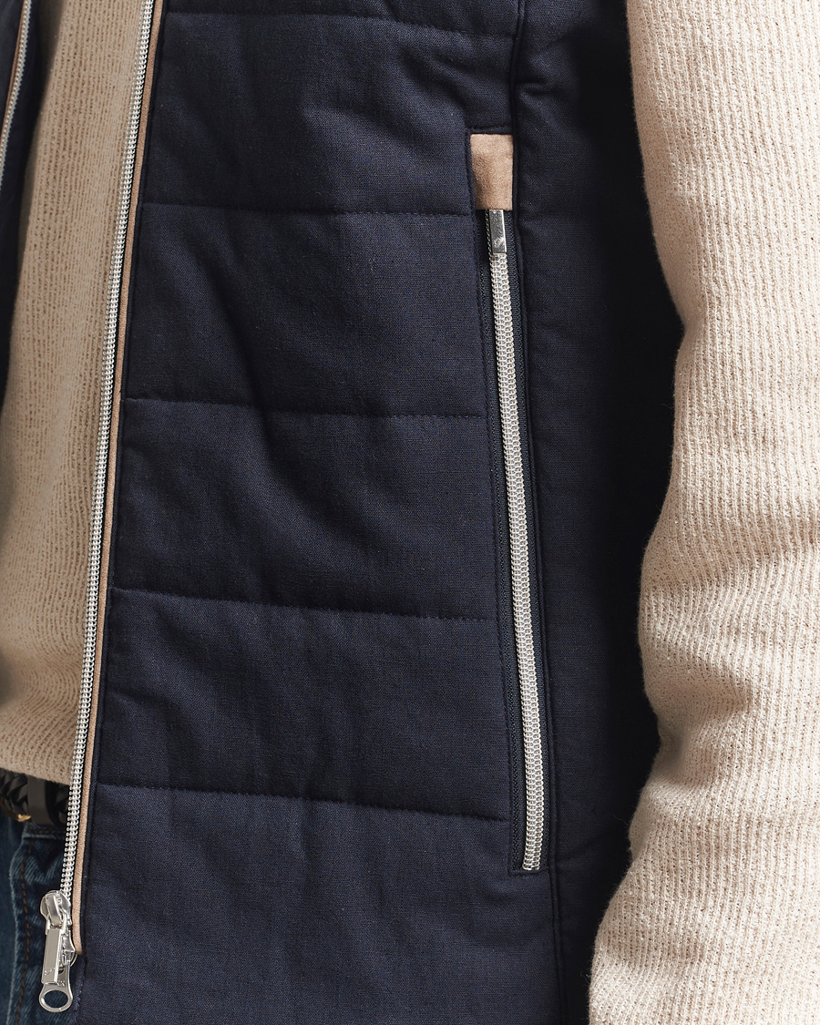 Herre | Jakker | Stenströms | Linen/Alcantar Vest Navy