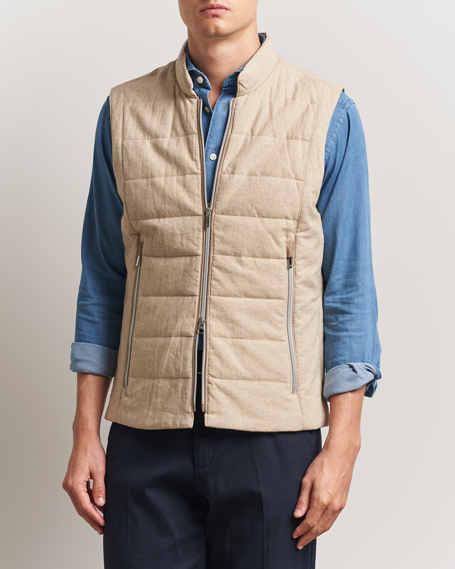 Herre | Jakker | Stenströms | Linen/Alcantar Vest Beige