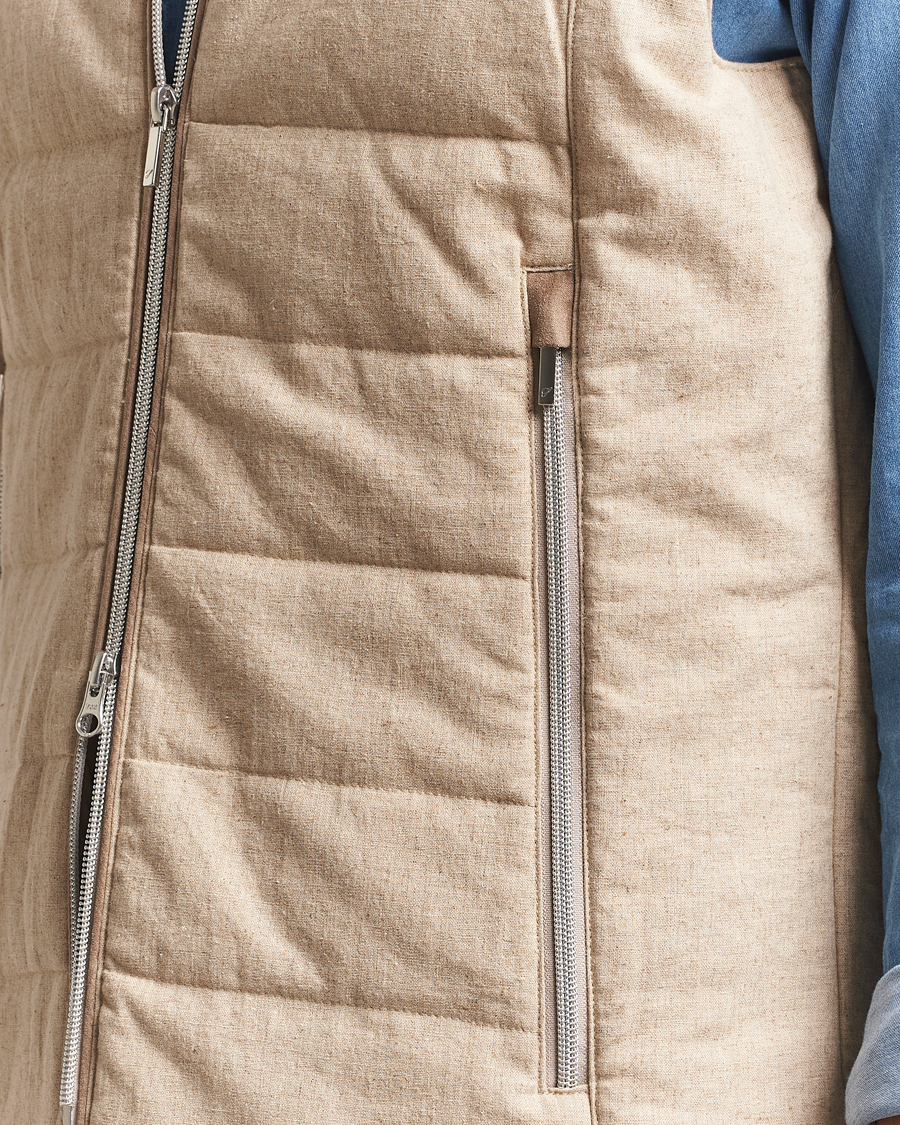 Herre | Jakker | Stenströms | Linen/Alcantar Vest Beige