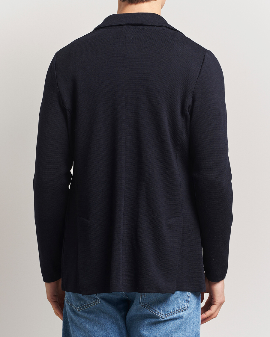 Herre | Dressjakker | Stenströms | Milano Knitted Merino Blazer Navy