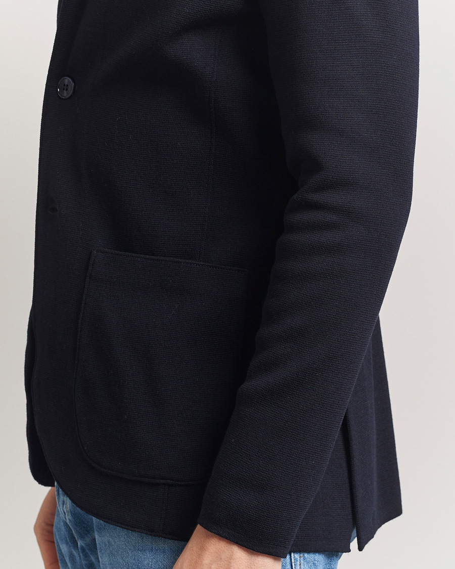 Herre | Dressjakker | Stenströms | Milano Knitted Merino Blazer Navy