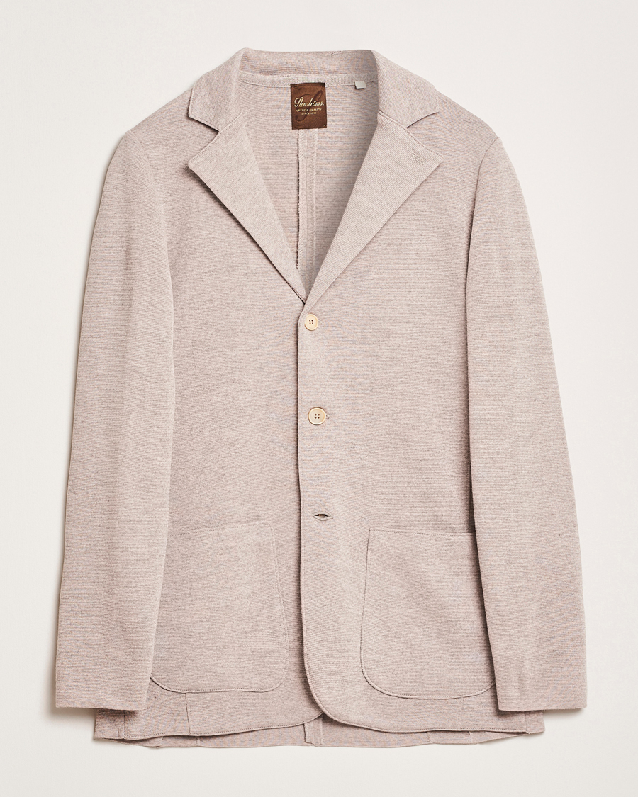 Herre | Dressjakker | Stenströms | Milano Knitted Blazer Beige
