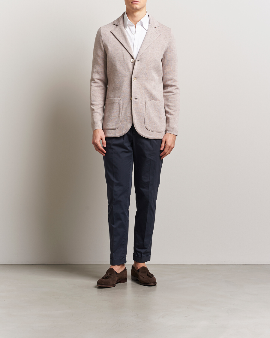 Herre | Dressjakker | Stenströms | Milano Knitted Blazer Beige
