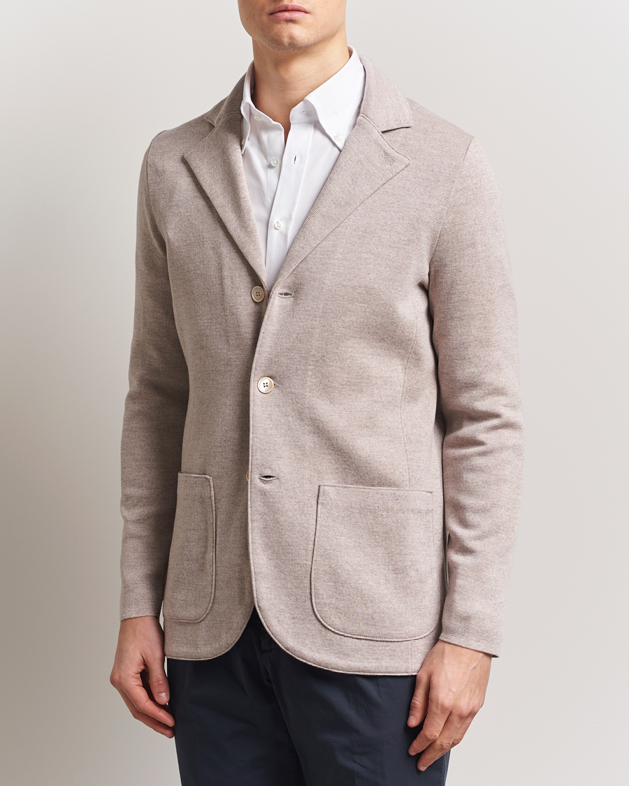 Herre | Dressjakker | Stenströms | Milano Knitted Blazer Beige