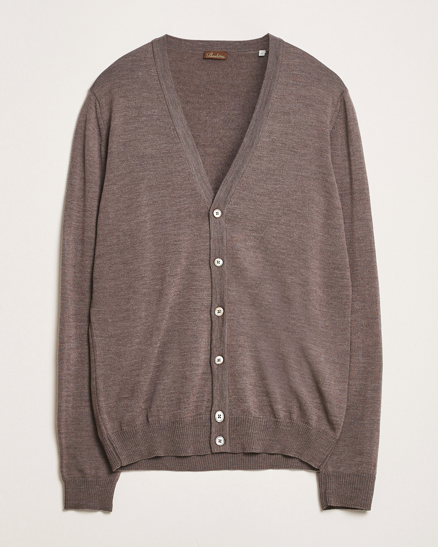 Herre | Gensere | Stenströms | Merino Cardigan Brown