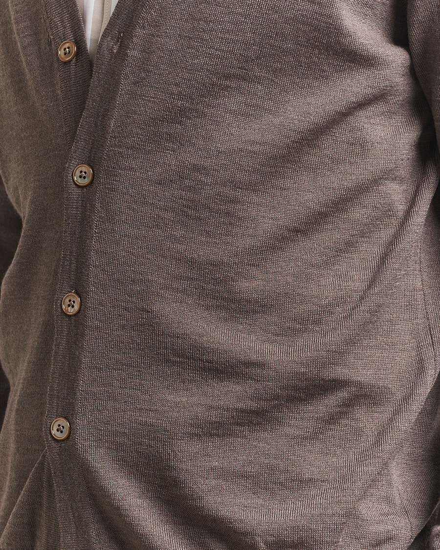 Herre | Gensere | Stenströms | Merino Cardigan Brown