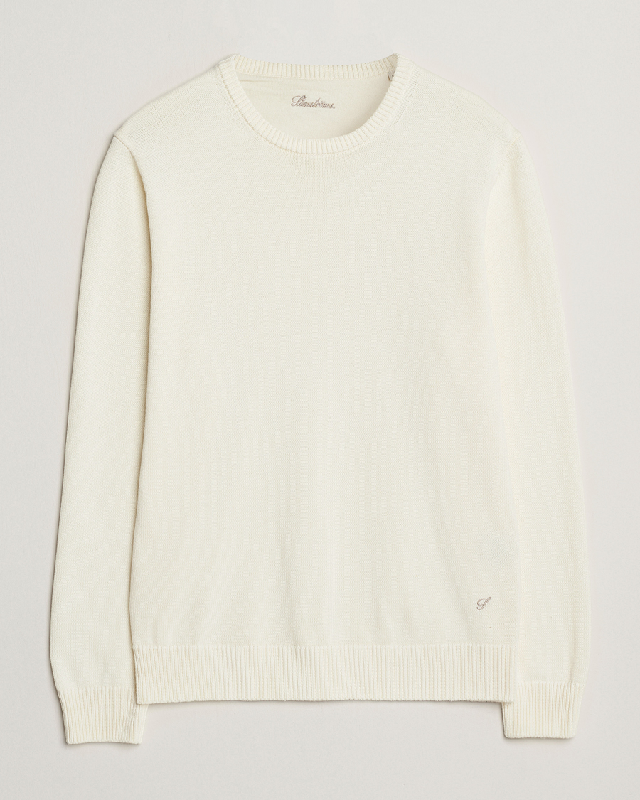 Herre | Gensere | Stenströms | Organic Cotton Knitted Sweater White