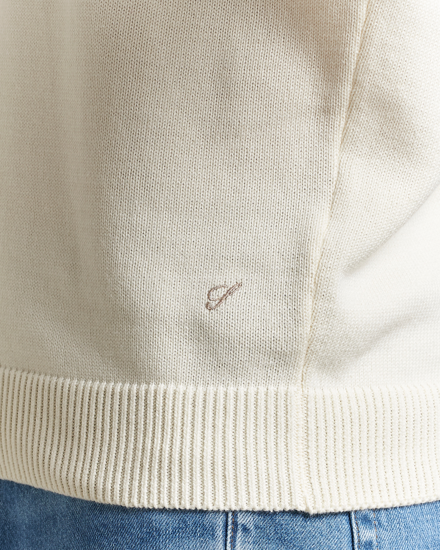 Herre | Gensere | Stenströms | Organic Cotton Knitted Sweater White
