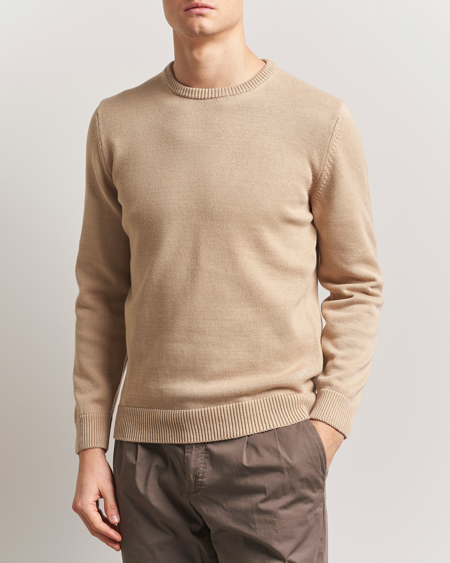 Herre | Gensere | Stenströms | Organic Cotton Knitted Sweater Beige