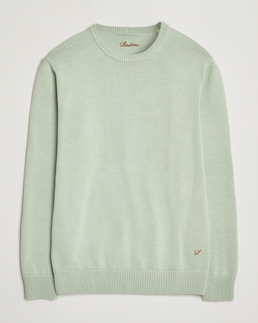 Herre | Gensere | Stenströms | Organic Cotton Knitted Sweater Mint Green